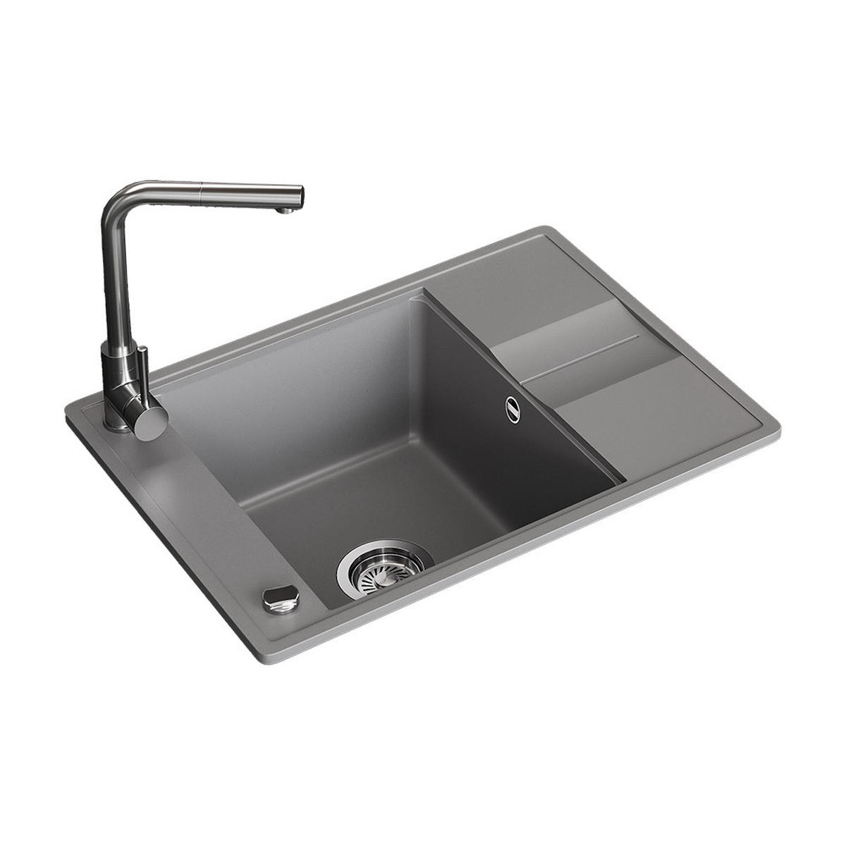 SPÜLBECKEN Osaka Grau 67 x 50 cm - Grau, Keramik (67/20/50cm) - Bergstroem