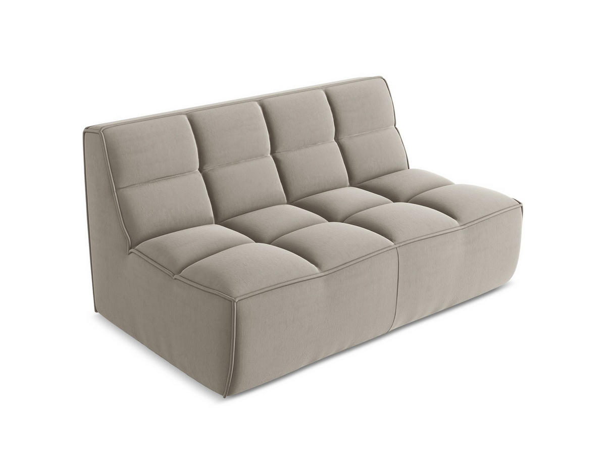 2-SITZER-SOFA Samt Stoff Grau - Taupe/Schwarz, Kunststoff/Textil (160/75/93cm) - Makamii