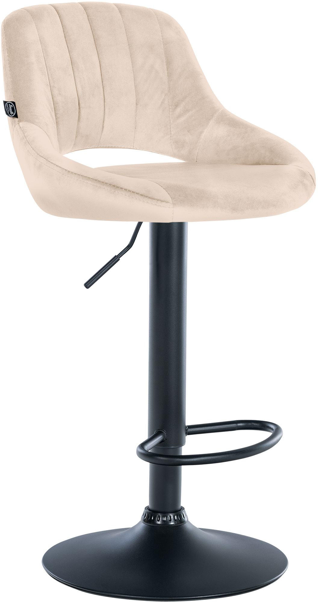 BARHOCKER Samt creme - Creme/Schwarz, Textil/Metall (47/85/48cm) - CLP