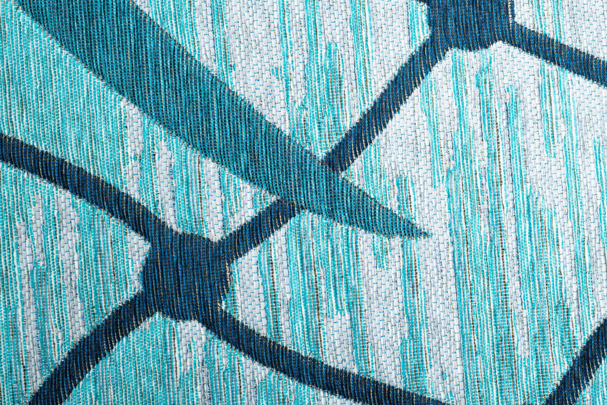 FLACHWEBTEPPICH Keitum 100x100 cm - Türkis, Textil (100/100cm) - Sansibar SYLT