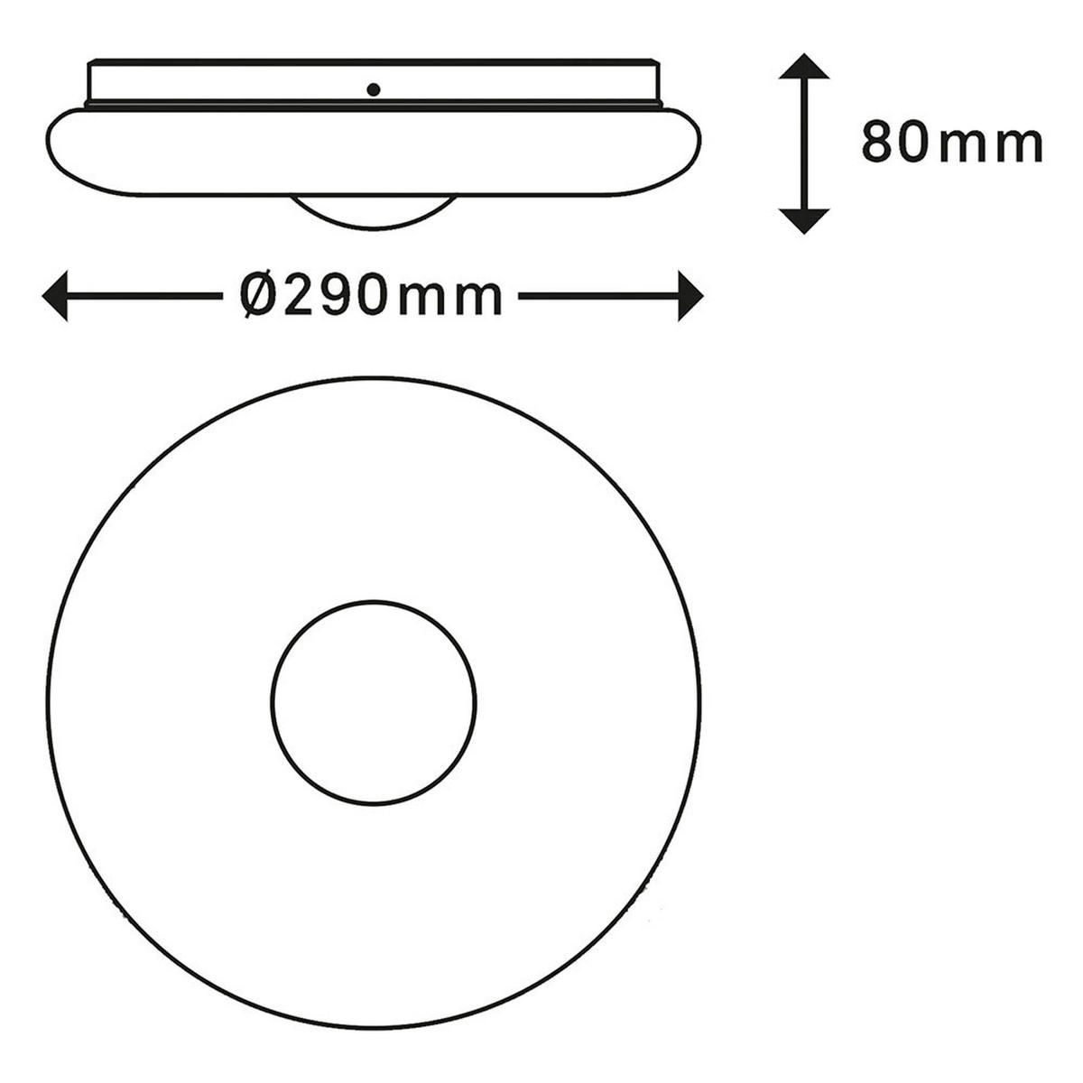LED DECKENLEUCHTE Chrom Opal - Weiß, Metall (29/29/8cm) - Briloner
