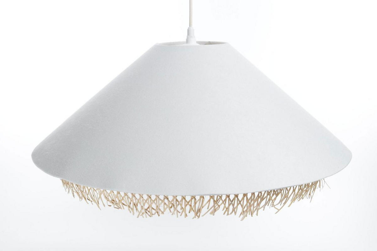 HÄNGELEUCHTE Weiß 60/26 cm - Weiß, Naturmaterialen (60/1.3/26cm) - ONZENO