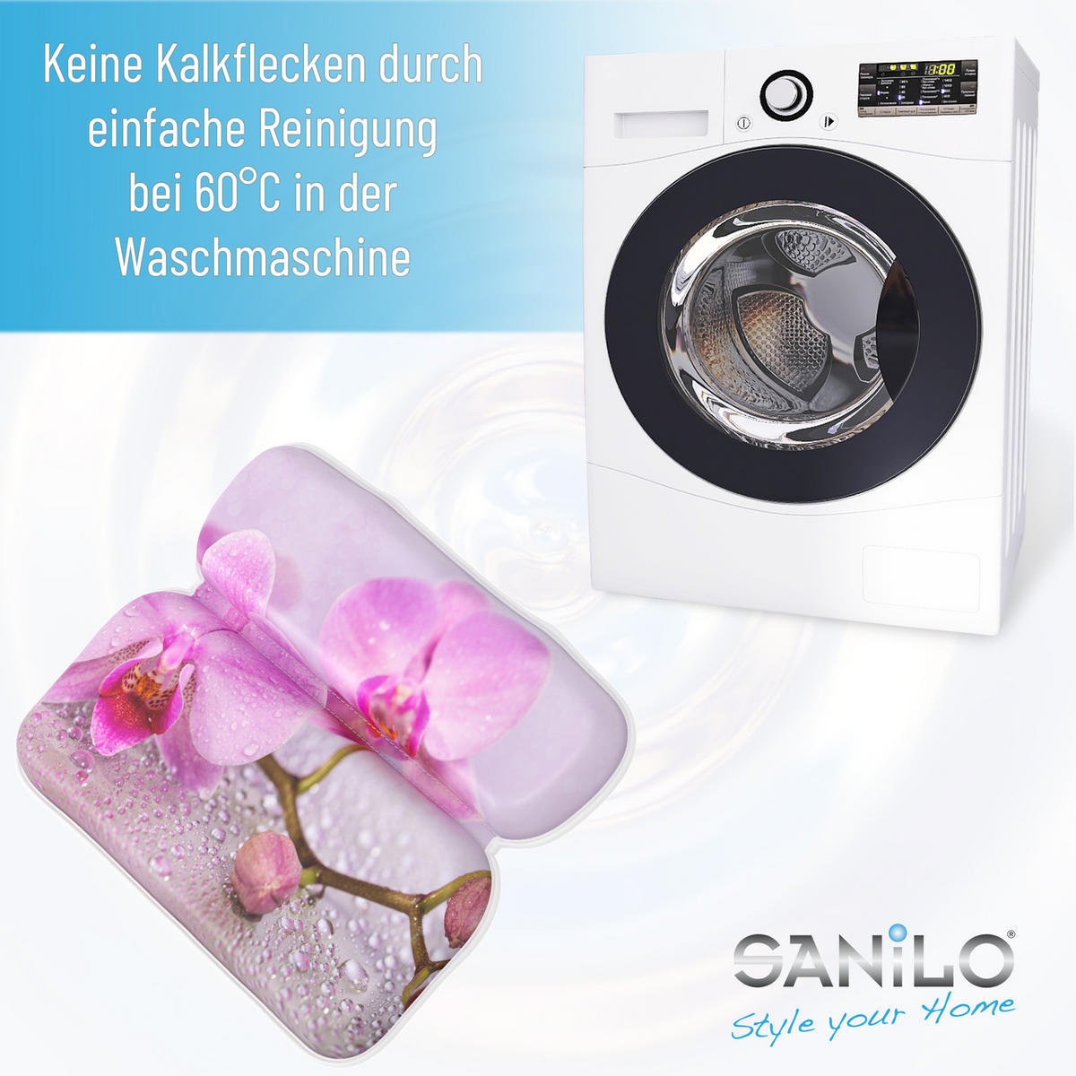 BADEWANNENKISSEN Blooming - Rosa, Kunststoff (39/5.5cm) - Sanilo