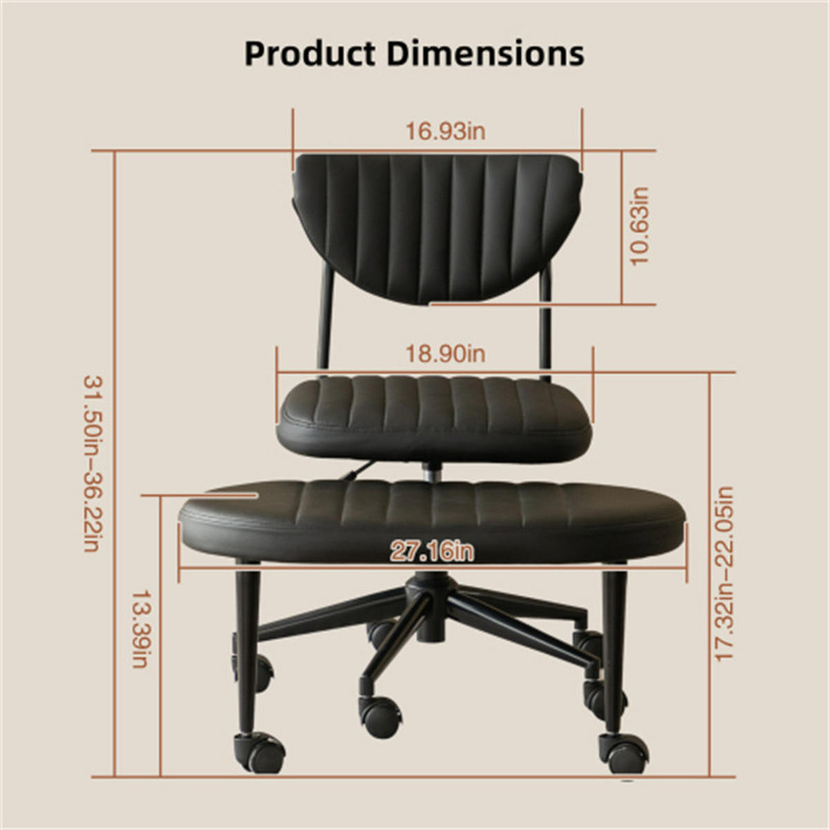 DREHSTUHL Ergonomisch Schwarz, höhenverstellbar & drehbar, Metall-Stoff-Bezug, 69 x 48 x 92 cm - Schwarz, Metall (72/92/40cm) - Albatros