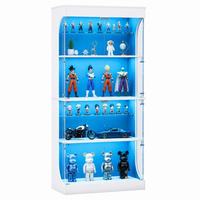 GLASVITRINE aus Glas und Spanplatte 80x35x165 cm Weiß mit LED, Bewegungssensor und USB-C - Weiß, Holzwerkstoff (80/165/35cm) - IVMEU