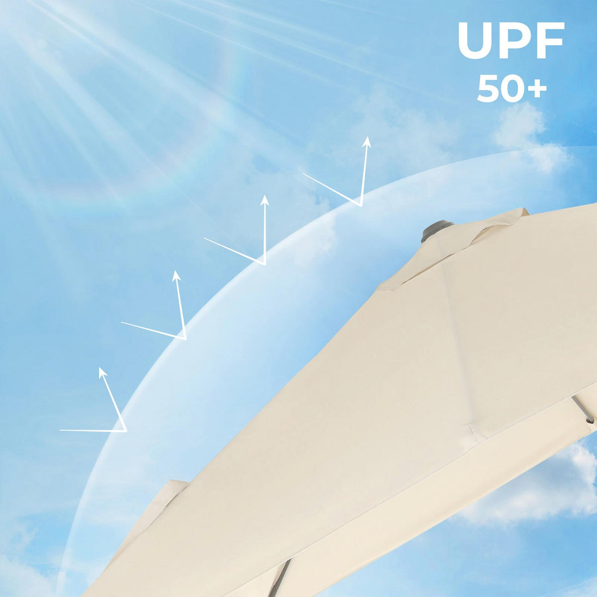 AMPELSCHIRM - Beige, Textil (290/290cm) - Hansiro