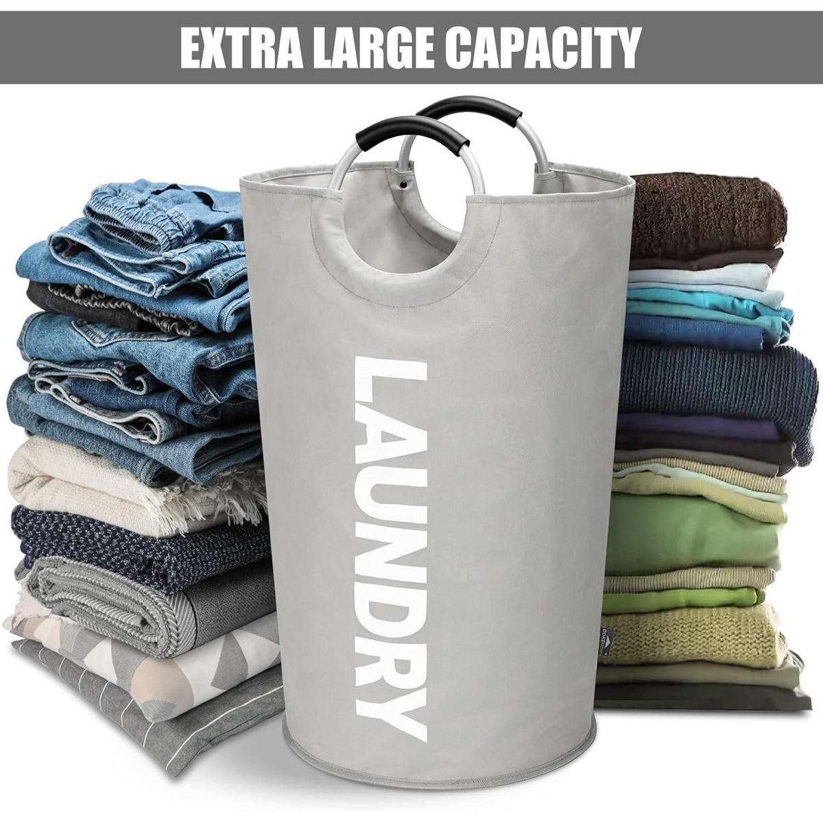 WÄSCHEKORB 125L Grau - Grau, Textil (45/79/45cm)