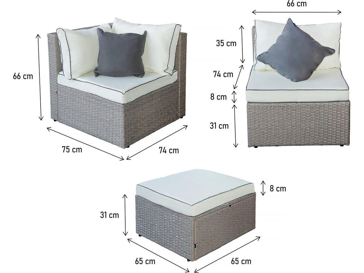 GARTENSITZGRUPPE kuba Ekru - Beige, Kunststoff - Habitat Garten