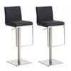 BARHOCKER 2er Set Stoff Dunkelgrau - Edelstahlfarben/Dunkelgrau, Textil/Metall (42/86/44cm) - CLP