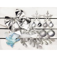 LAALU CHRISTBAUMKUGEL-SET 131 Stück in Luxusbox SKY SILVER für Weihnachtsbäume 240-270 cm - Silberfarben/Weiß, Kunststoff/Textil (55/50/75cm) - LAALU