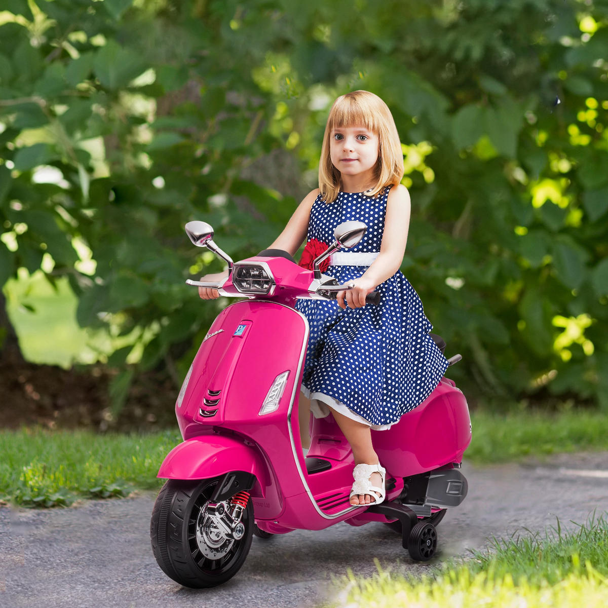 ELEKTRO-KINDERAUTO DE-13036 Stützräder Rosa - Pink, Kunststoff (107/47/73cm) - ComfortXL