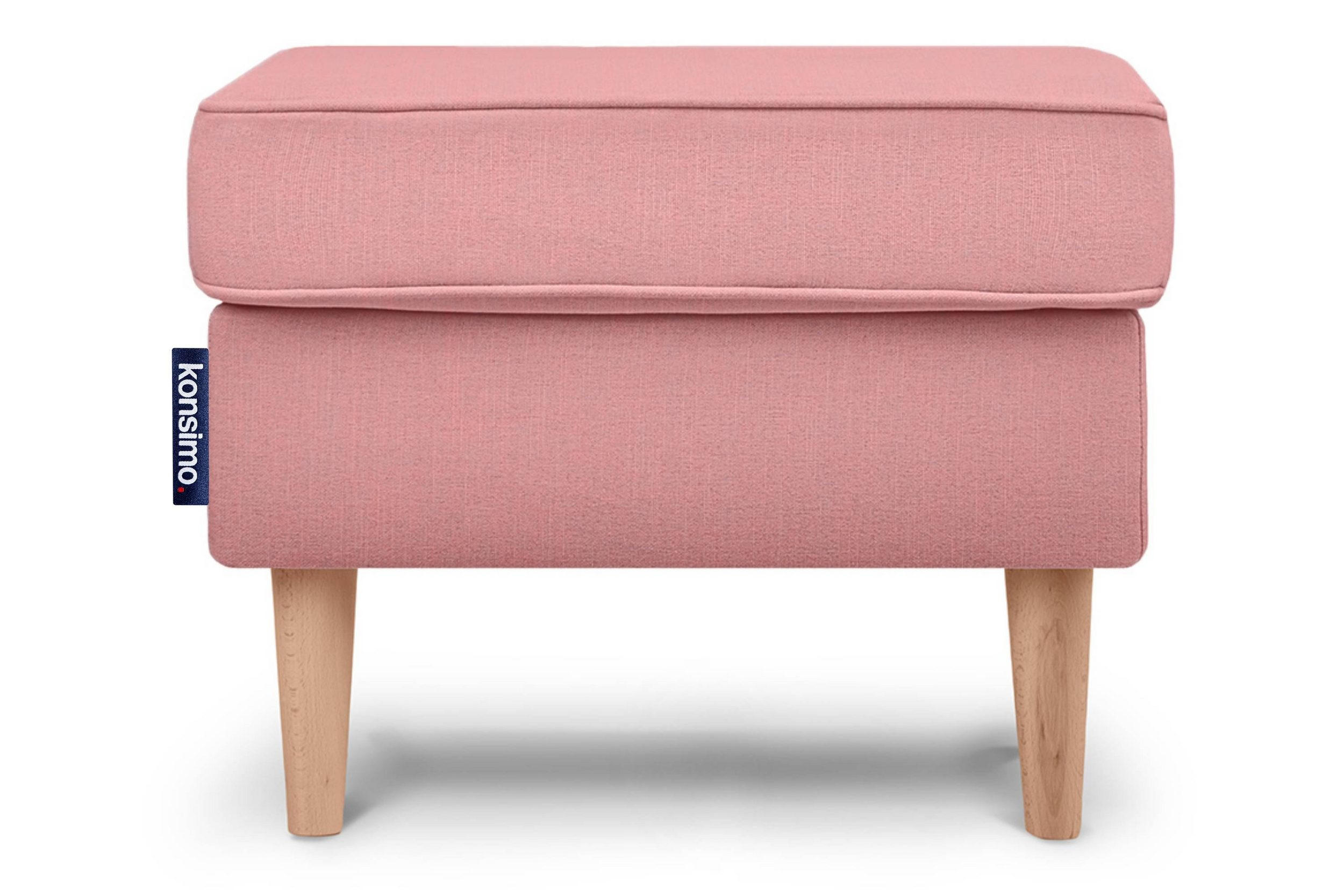 SITZHOCKER STRALIS zeitloses Design hohe Füße, rosa - Pink, Textil (41/43/56cm) - KONSIMO®