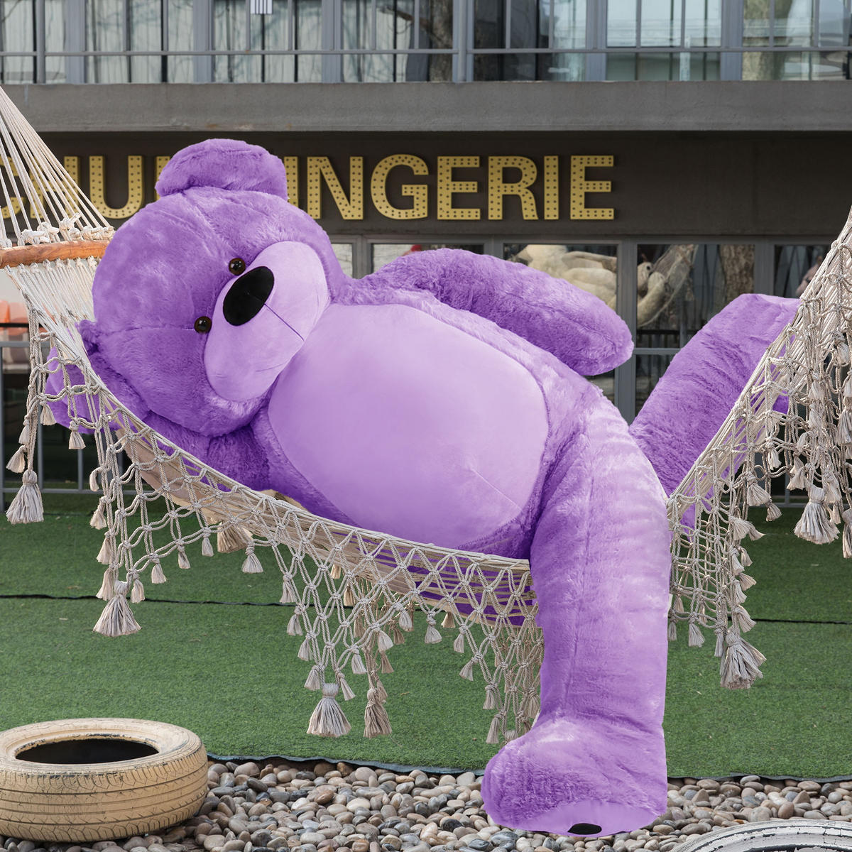 PLÜSCHTIER Riesen Teddy XXL Lila 183cm - Lila, Textil (60/50cm) - Vercart