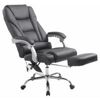 CHEFSESSEL Lederlook schwarz - Chromfarben/Schwarz, Textil/Metall (68/118/64cm) - CLP