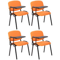 BESUCHERSTUHL 4er Set Stoff orange - Schwarz/Orange, Textil/Metall (53/81/71cm) - CLP