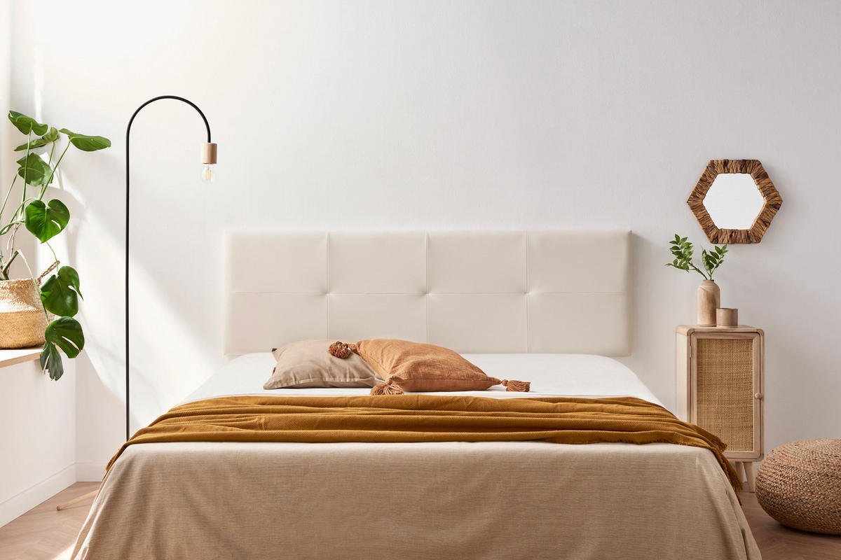 KOPFTEIL gepolstert ALTEA Kunstleder 90x50x5 cm - Beige - Moonia - Beige, Holz (90/5/50cm)