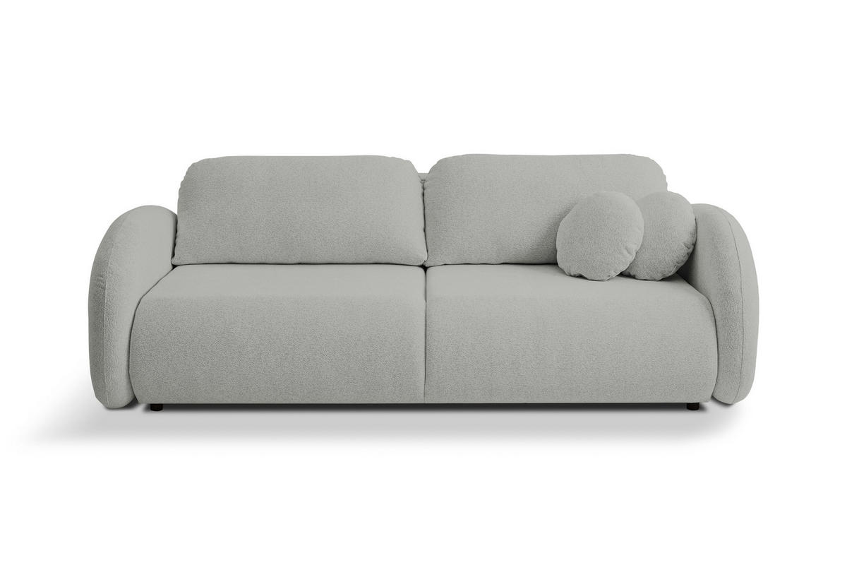 SOFA LOOP Schlaffunktion & Bettkasten PUR-Schaum Schwarze Kunststofffüße skandinavischer Stil lose Rückenkissen freistehend 234x112x86 cm Grey - Grau, Holz/Textil (234/86/112cm) - DomoHome