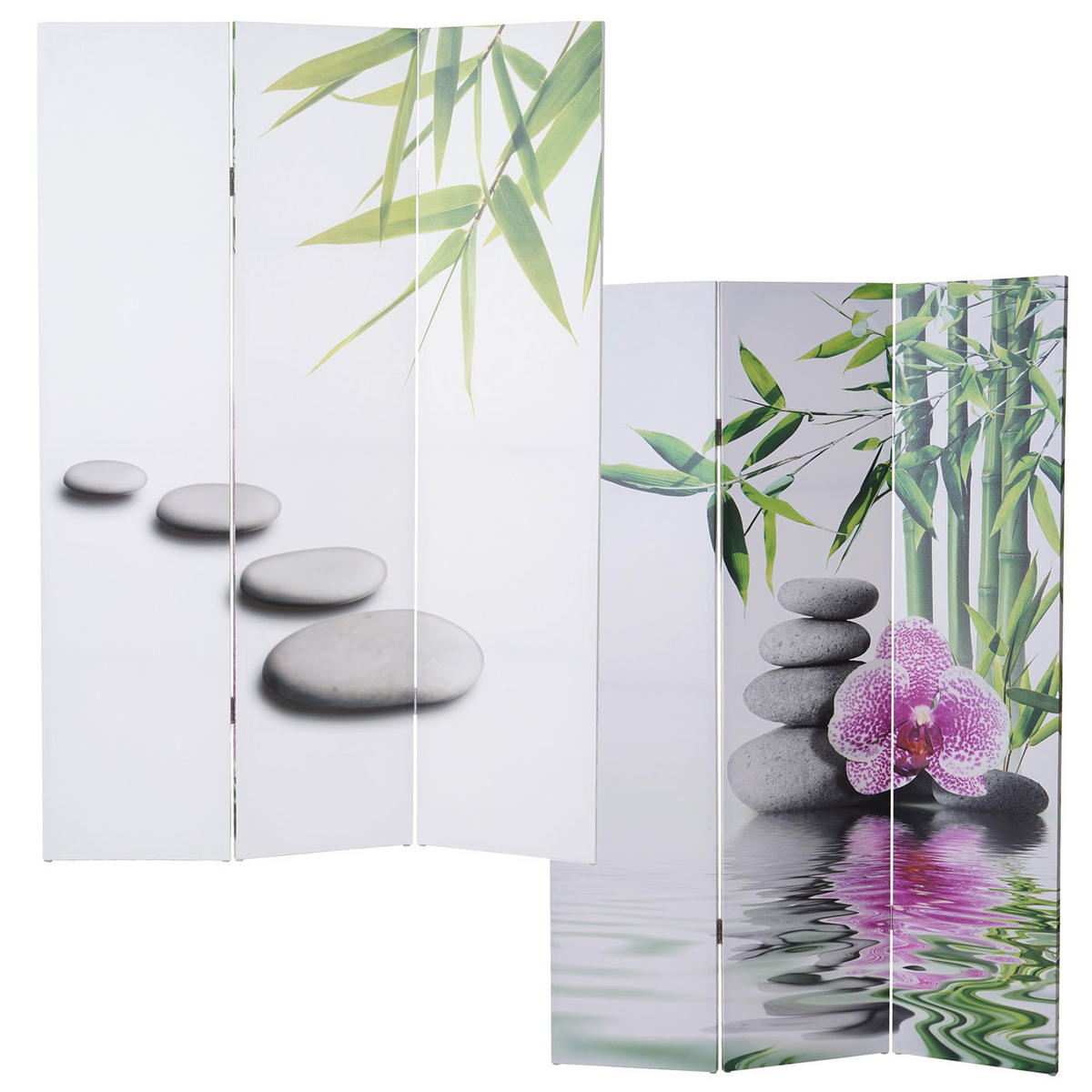 FOTO-PARAVENT Weiß, Altrosa - Altrosa/Weiß, Holz (120/180/2cm) - MCW