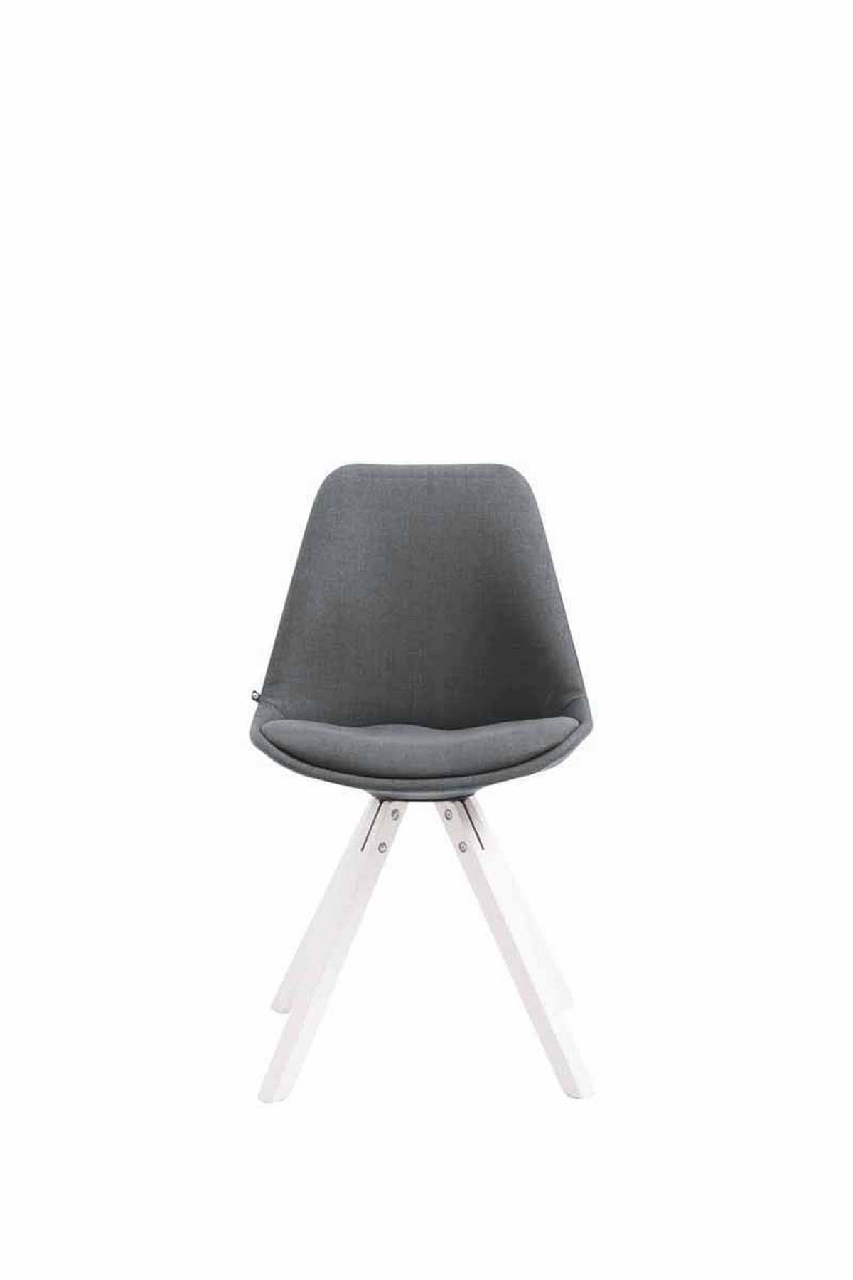 STUHL Stoff dunkelgrau - Dunkelgrau/Weiß, Holz/Textil (48/84/56cm) - CLP
