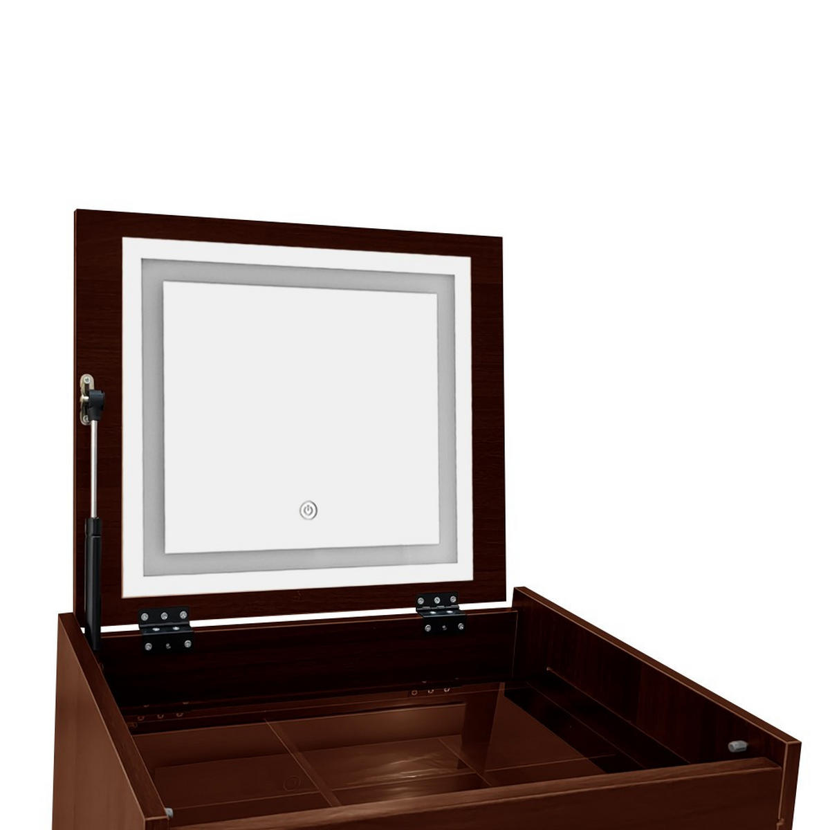 SCHMINKTISCH in Braun(Enthält Make-up-Hocker) mit 3 Schubladen - Braun, Holz (50/115.6/40cm) - KOMHTOM