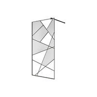 DUSCHWAND für begehbare Duschen - Siebdruck - Schwarz matt - 100 x 200 cm - TRISEO - Schwarz, Glas (100/200cm) - Vente-Unique
