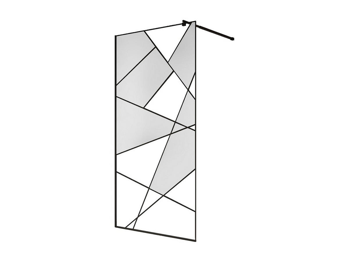 DUSCHWAND für begehbare Duschen - Siebdruck - Schwarz matt - 100 x 200 cm - TRISEO - Schwarz, Glas (100/200cm) - Vente-Unique