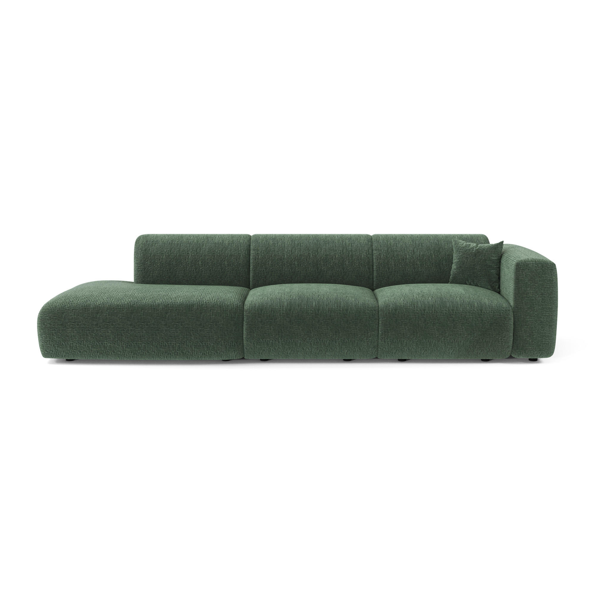 SOFA 5-Sitzer Gemusterter Samt Smaragdgrün 310cm - Smaragdgrün, Textil (310/73/96cm) - Sia Home