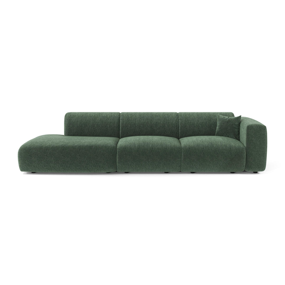 SOFA 5-Sitzer Gemusterter Samt Smaragdgrün 310cm - Smaragdgrün, Textil (310/73/96cm) - Sia Home