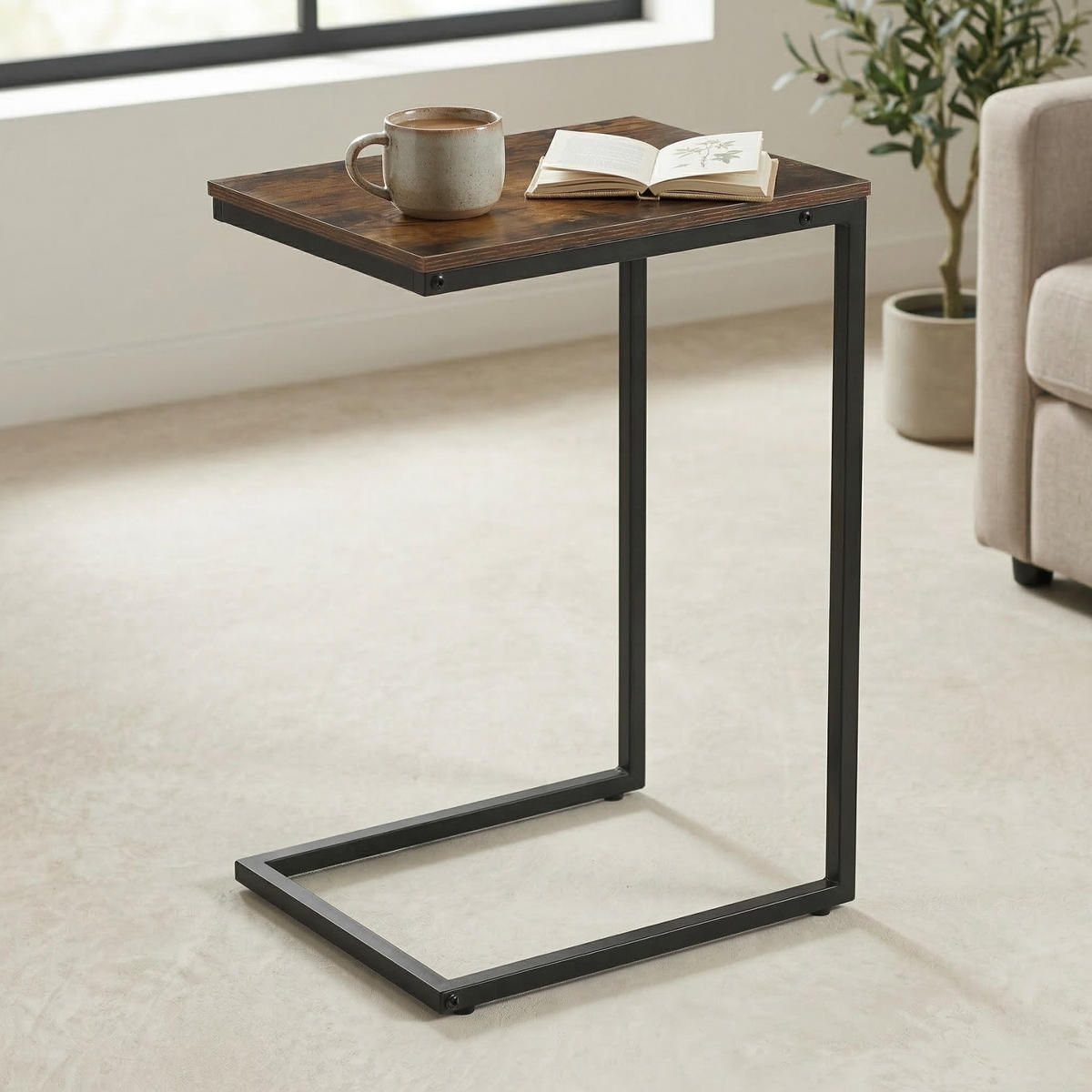 BEISTELLTISCH Kayu Braun 46/36/67 cm - Braun, Metall (46/36/67cm) - SCENA LIVING
