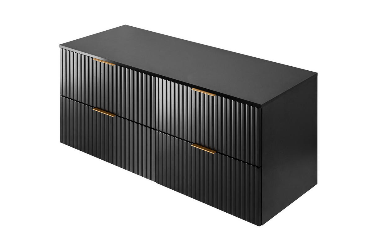 WASCHBECKUNTERSCHRANK Schwarz matt 120/57/46 cm - Schwarz, Holzwerkstoff (120/57/46cm) - Rodan