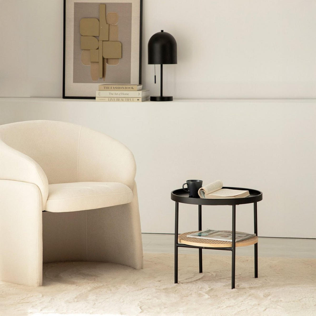 BEISTELLTISCH Niko Schwarz 45 cm x 46,5 cm - Schwarz, Metall (45/45/46cm)