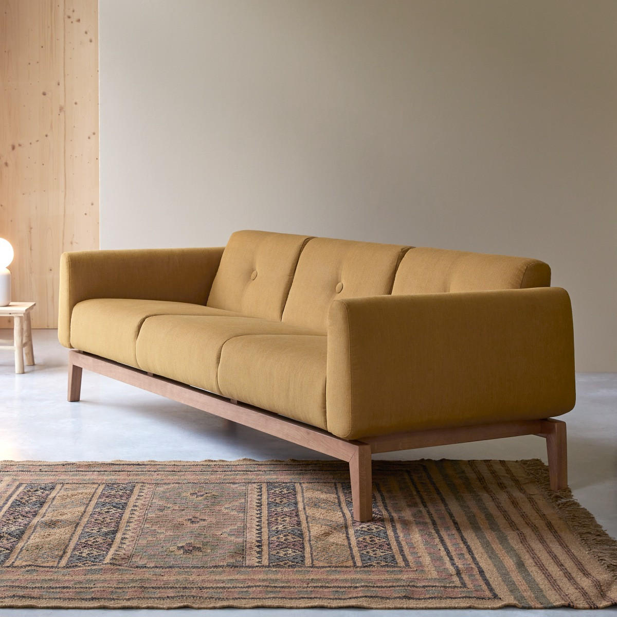 SOFA Bjorn Senfgelb aus Stoff - Dunkelgelb, Textil (220/69/82cm) - Tikamoon