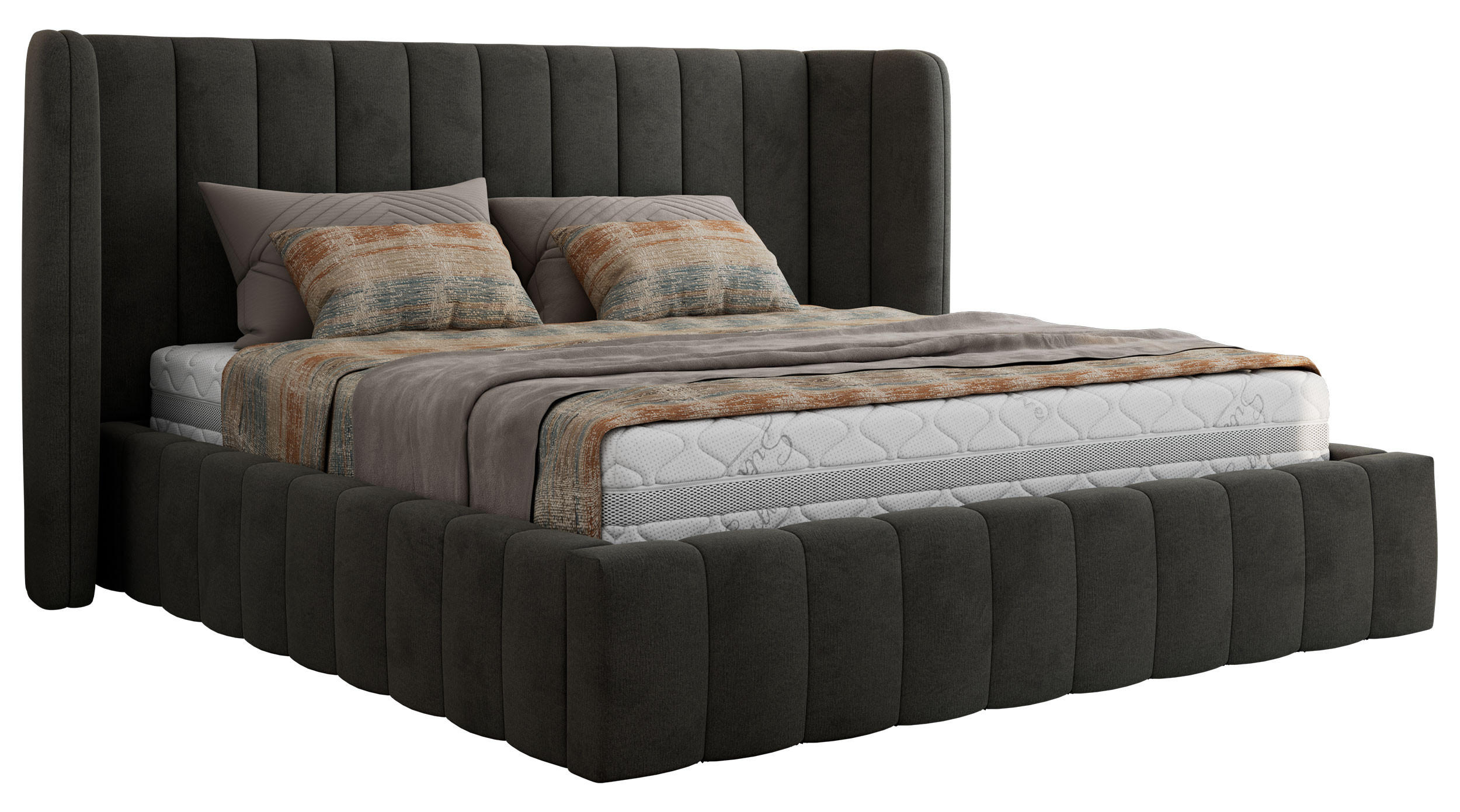 POLSTERBETT GOLETTA CLASSIC 180/200 - Dunkelgrau Velvet - Pocket-Matratze - Dunkelgrau, Textil (180/200cm) - MKS