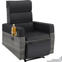 RATTANSESSEL aus Aluminium Pacentro, Belastbarkeit 150 kg, 80 x 80 - 157 x 80 - 97 cm, grau - Grau, Kunststoff (157/97/80cm) - tectake