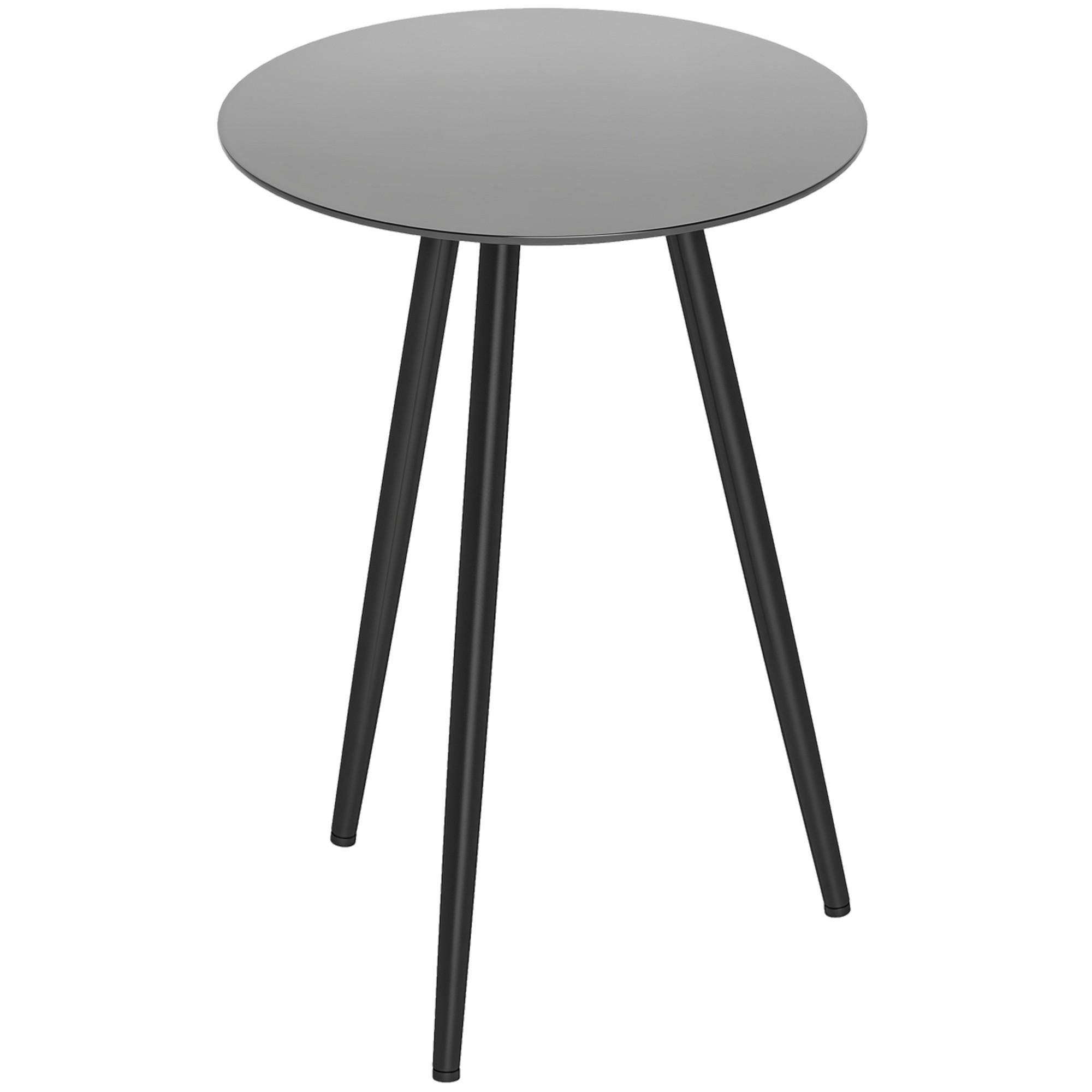 GARTENBEISTELLTISCH DE-14127 rund Ø40x50 cm, Glasplatte Schwarz - Schwarz, Metall (40/40/50cm) - ComfortXL