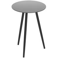 GARTENBEISTELLTISCH DE-14127 rund Ø40x50 cm, Glasplatte Schwarz - Schwarz, Metall (40/40/50cm) - ComfortXL