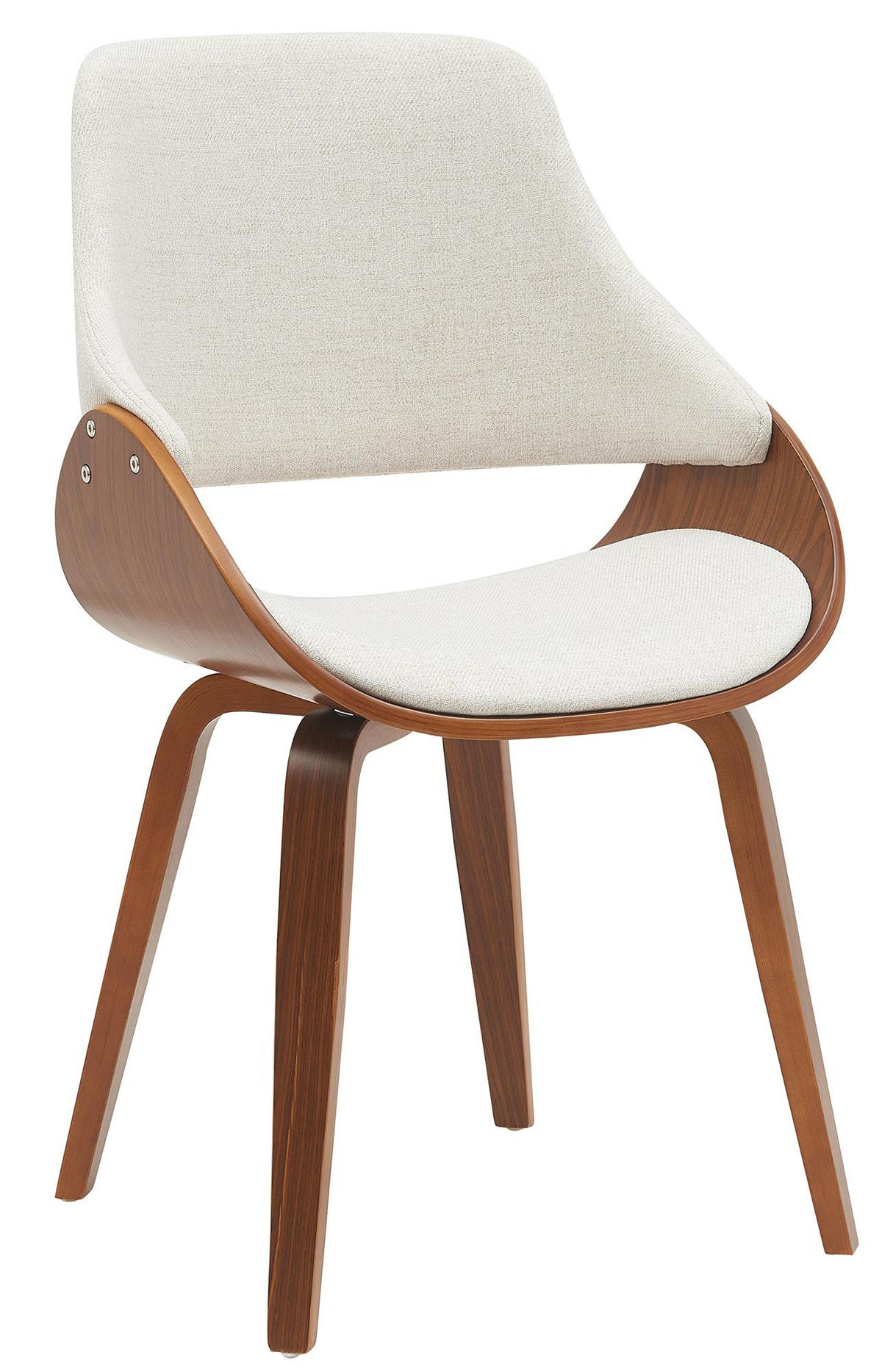 ESSZIMMERSTUHL Stoff walnuss/creme - Walnussfarben/Creme, Holz/Textil (52/86/54cm) - CLP
