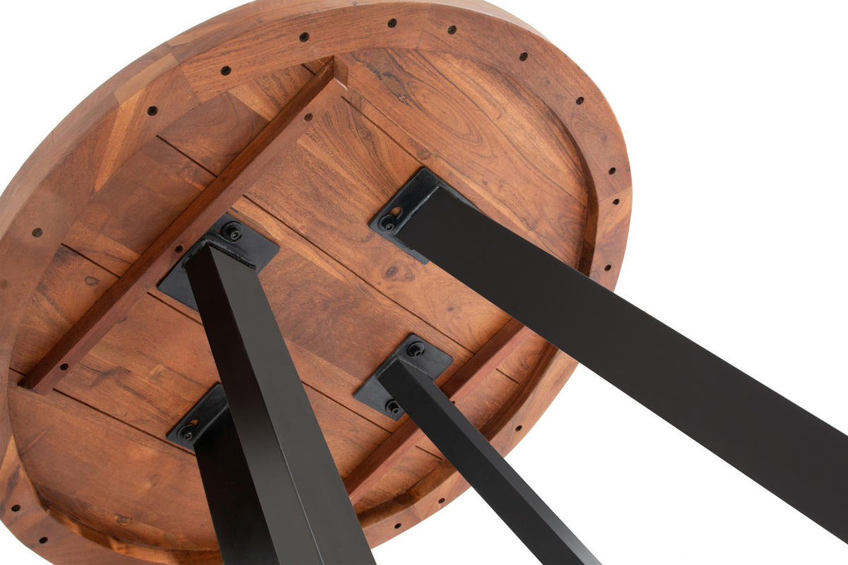 ESSTISCH SOPHIA - Schwarz/Braun, Holz/Metall (100/100/78cm) - SAM