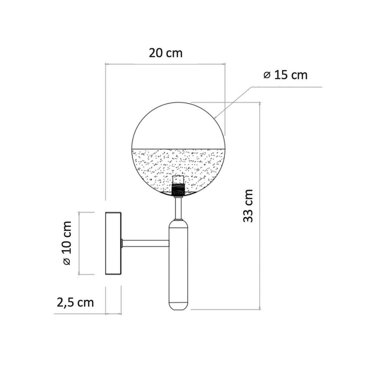 WANDLEUCHTE Armela, Gold / Messing, 33cm - Goldfarben, Glas (15/33/20cm) - KOSILUM