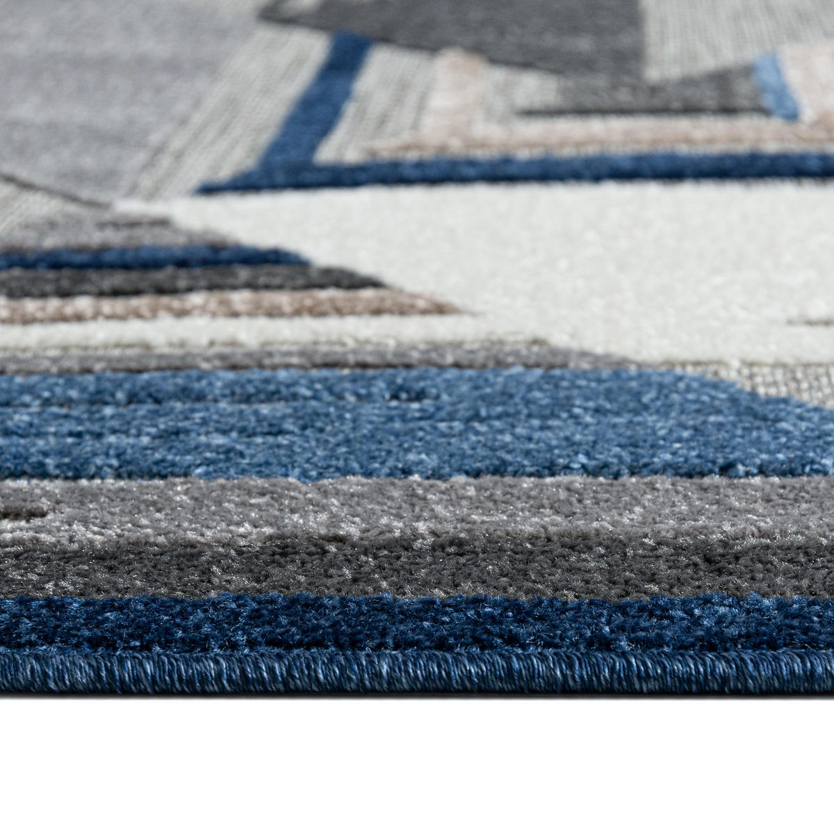 TEPPICH In-Outdoor Blau Abstract - Kurzflor Rechteckig Grau - 120 x 170 cm - Blau/Grau, Textil (120/170cm) - Mazovia