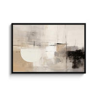 POSTER MIT RAHMENGERAHMTES BILD Abstrakt - Kunst - Grau 120x80 cm - Hellgrau, Papier (120/80cm) - MuchoWow
