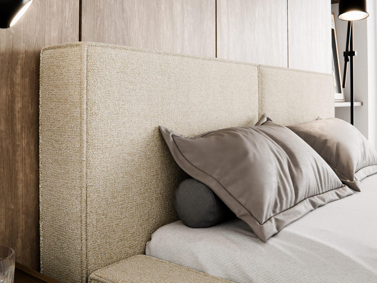 POLSTERBETT Lesti 180x200 cm, Cremeweiß - Creme, Textil (180/200cm) - Fedve