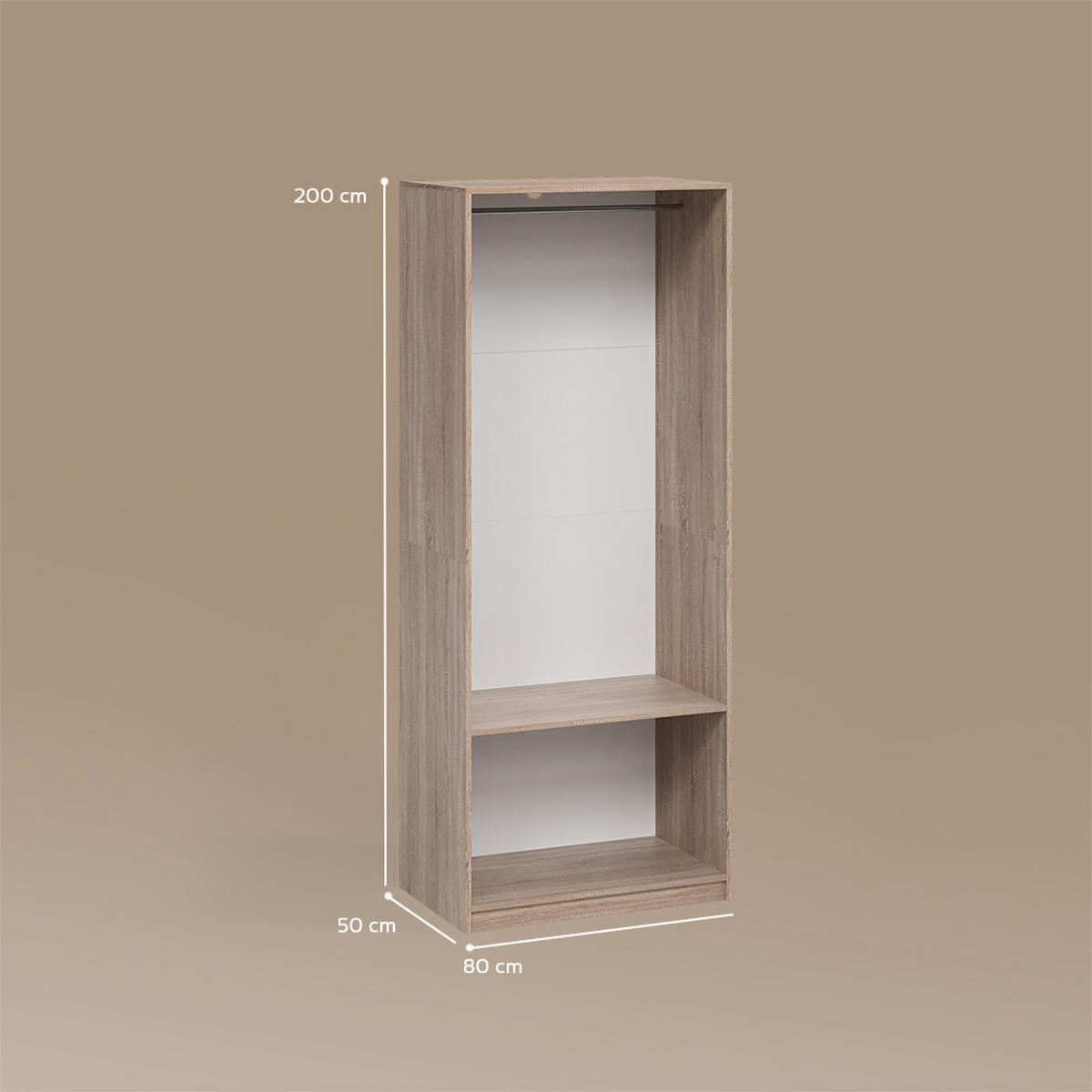 ŠATNÍ SKŘÍŇ Trento Sonoma - Sonoma dub, kompozitní dřevo (80/200/50cm) - Livinity®