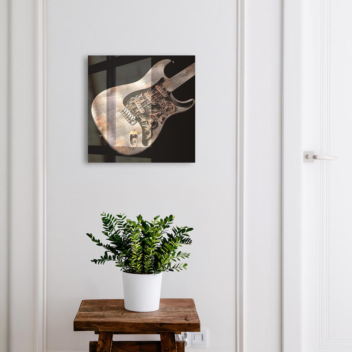 SCHLÜSSELBOX Schwarz 30x30 cm- Türöffnung nach rechts - Mechanische Gitarre - Grau, Metall (30/30/5cm) - TULUP