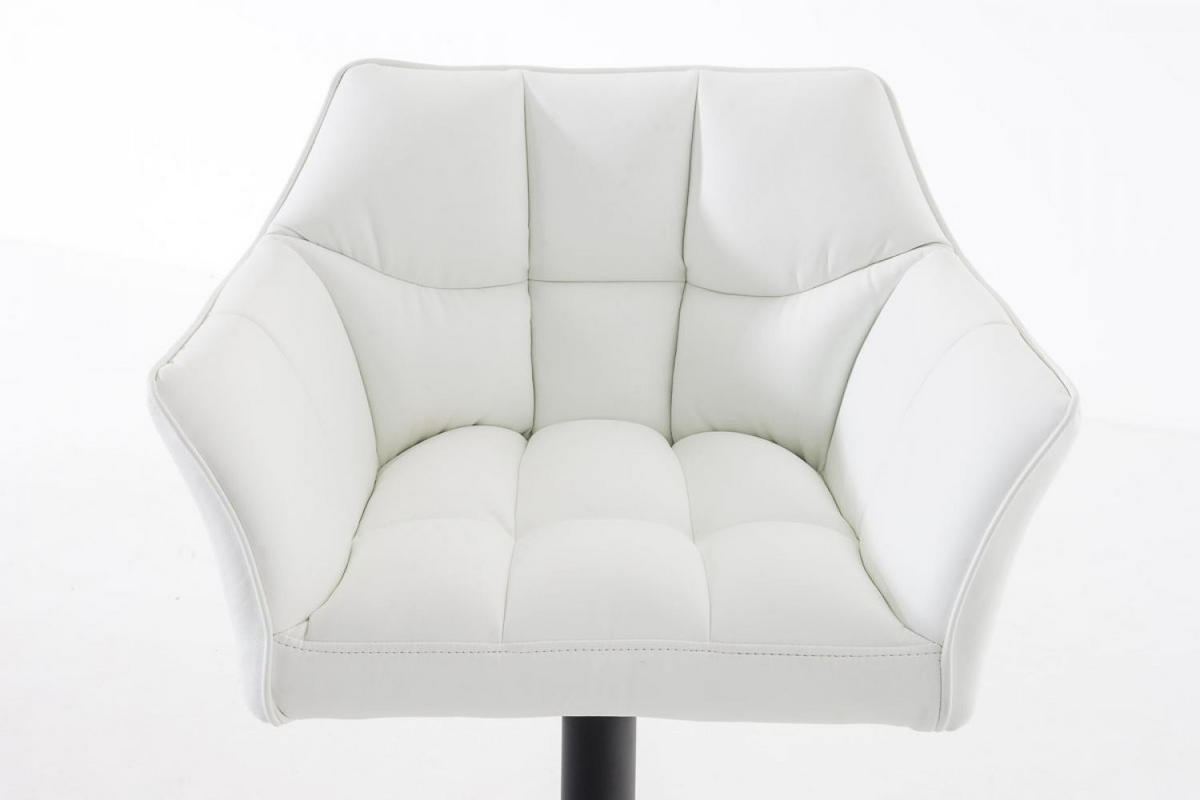 BARHOCKER Lederlook Weiß - Schwarz/Weiß, Textil/Metall (64/88/45cm) - CLP