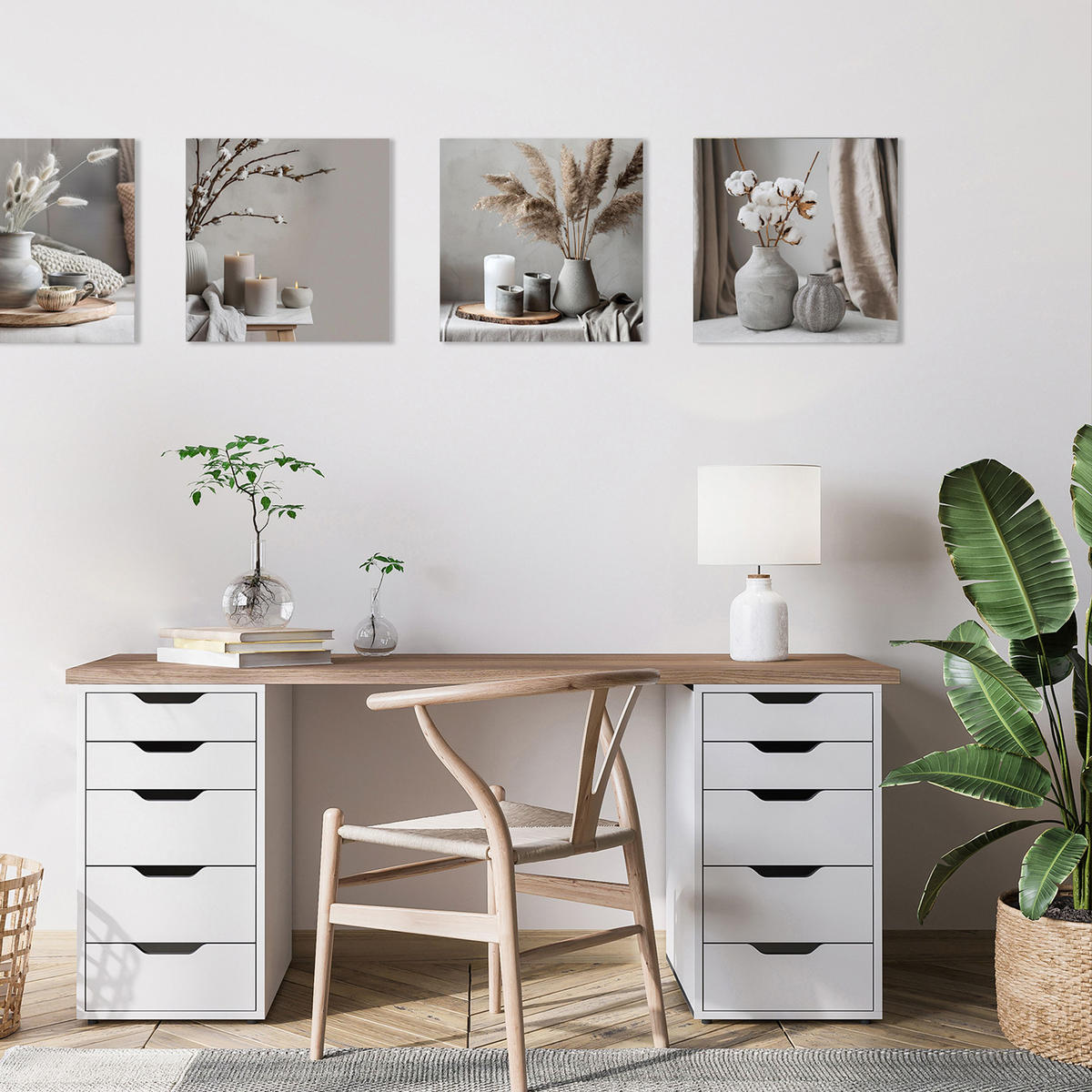 GLASBILD 30x30 cm Stillleben beige - Beige, Glas (30/30cm) - artissimo