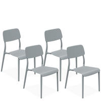 GARTENSTUHL GALIO, 4-er Set - Grau, Kunststoff (47.5/84/55.5cm) - KONSIMO®