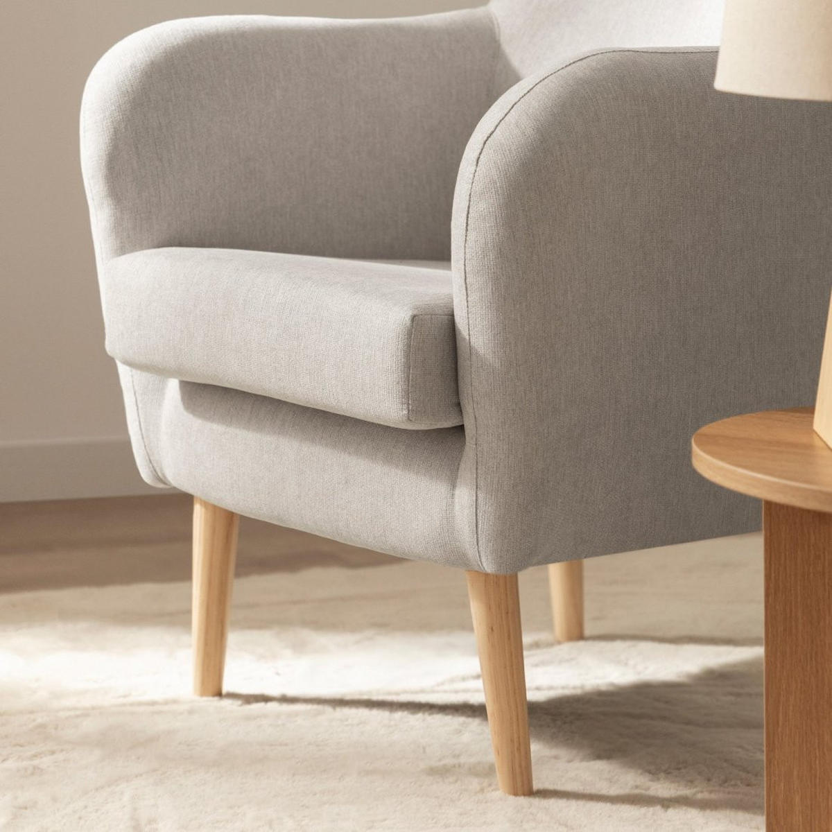 EINZELSESSEL Astrid Beige 72 cm x 96 cm - Beige, Textil (72/96/80cm)