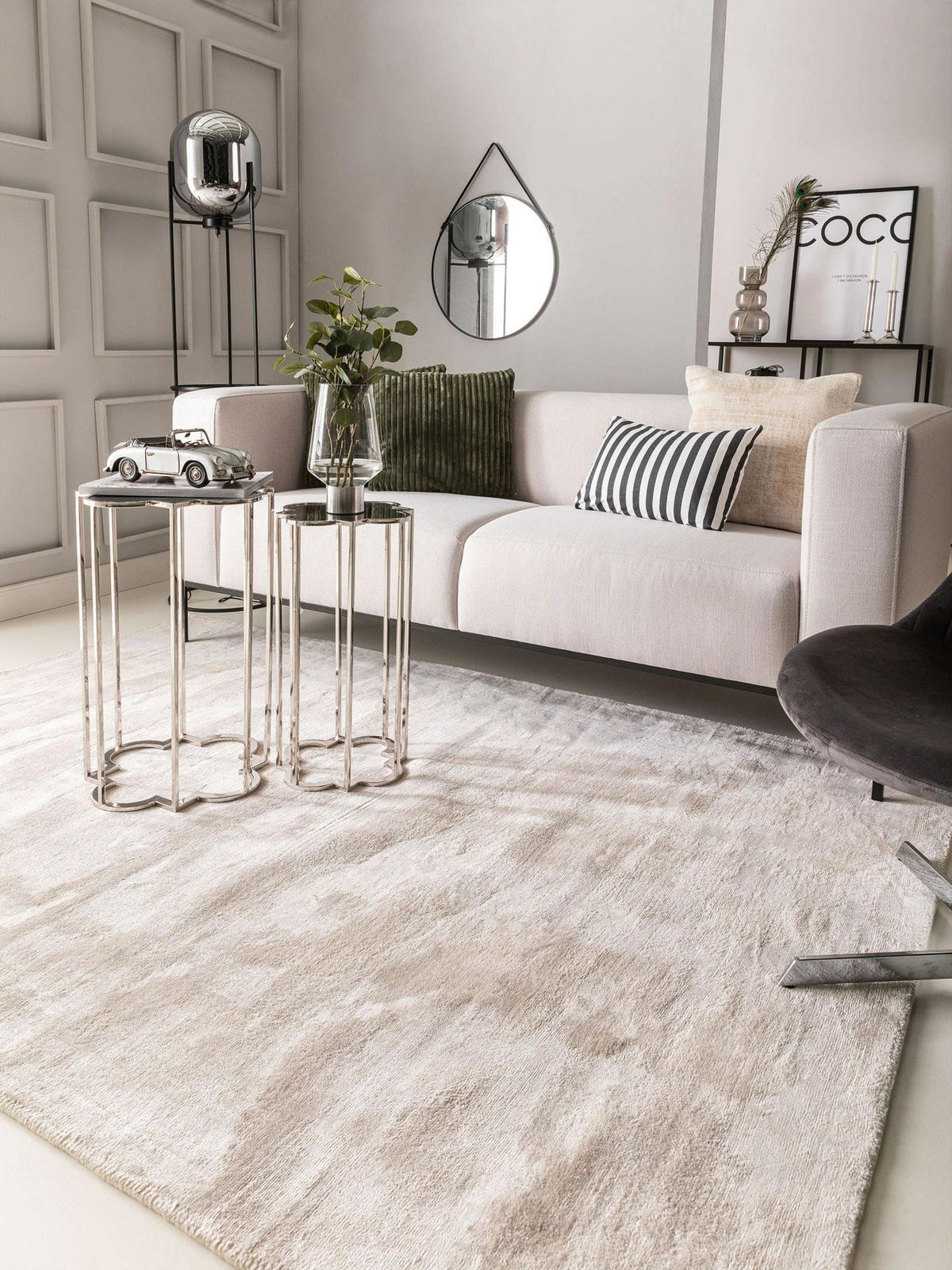TEPPICH Viskoseteppich Nela Beige - Beige, Textil (200/1cm) - KUNSTLOFT