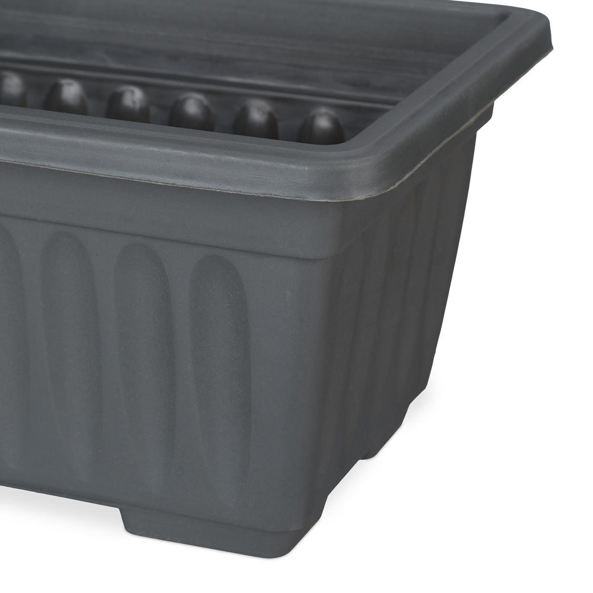 4XBLUMENKASTEN - Anthrazit, Kunststoff (34/14/18.5cm) - Relaxdays